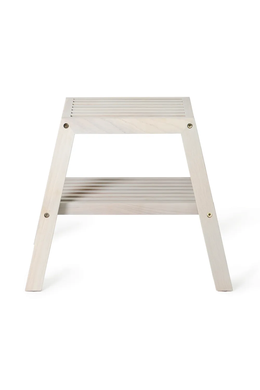 2-Level Oak Step Stool | Wireworks Slatted