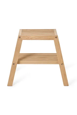 2-Level Oak Step Stool | Wireworks Slatted