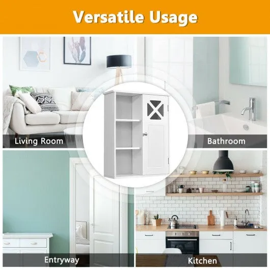 2-Tier Multipurpose Wall-Mounted Cabinet Bathroom Storage