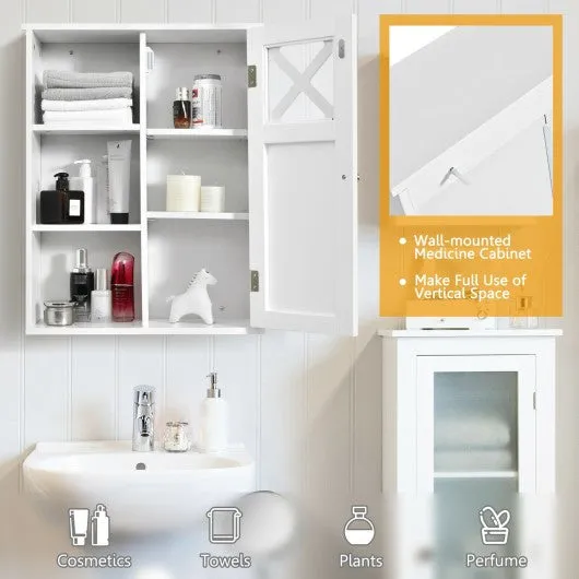 2-Tier Multipurpose Wall-Mounted Cabinet Bathroom Storage