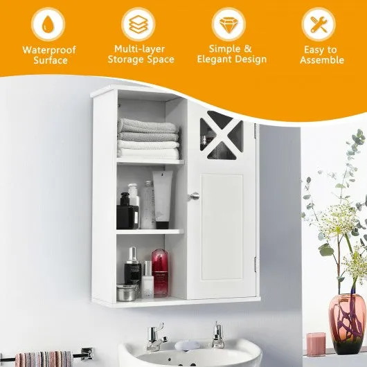 2-Tier Multipurpose Wall-Mounted Cabinet Bathroom Storage