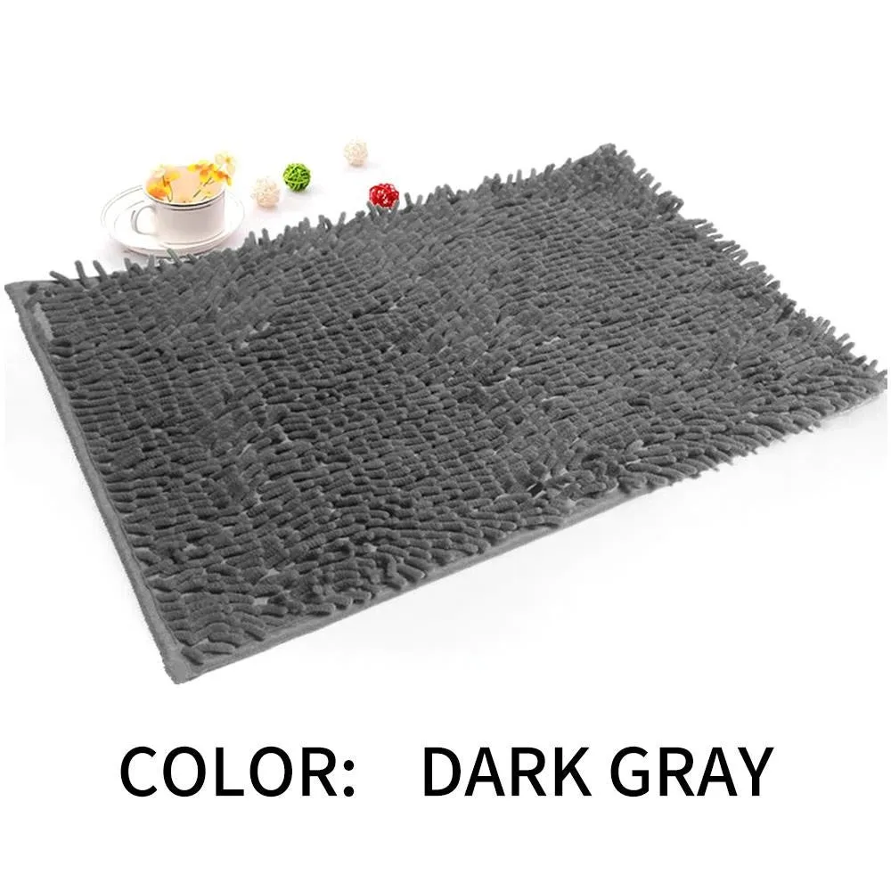 40*60 Cm Supper Absorbent Bathroom Rugs Chenille Bathroom Rug Anti-Skid Non Fade Soft Floor Bath Mat Anti Slip Kitchen Rugs (4 colors)