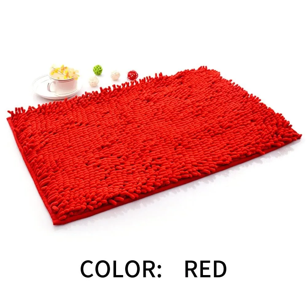 40*60 Cm Supper Absorbent Bathroom Rugs Chenille Bathroom Rug Anti-Skid Non Fade Soft Floor Bath Mat Anti Slip Kitchen Rugs (4 colors)
