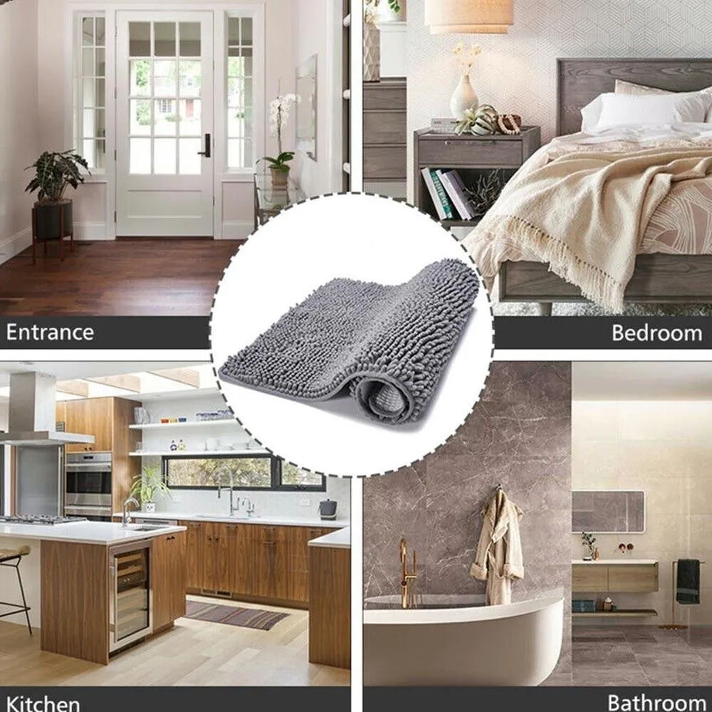 40*60 Cm Supper Absorbent Bathroom Rugs Chenille Bathroom Rug Anti-Skid Non Fade Soft Floor Bath Mat Anti Slip Kitchen Rugs (4 colors)