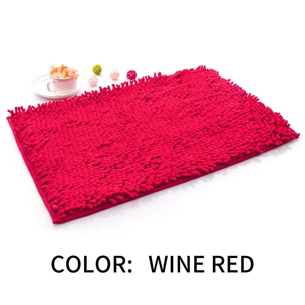 40*60 Cm Supper Absorbent Bathroom Rugs Chenille Bathroom Rug Anti-Skid Non Fade Soft Floor Bath Mat Anti Slip Kitchen Rugs (4 colors)