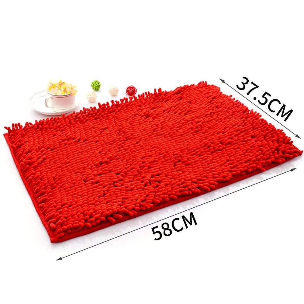 40*60 Cm Supper Absorbent Bathroom Rugs Chenille Bathroom Rug Anti-Skid Non Fade Soft Floor Bath Mat Anti Slip Kitchen Rugs (4 colors)