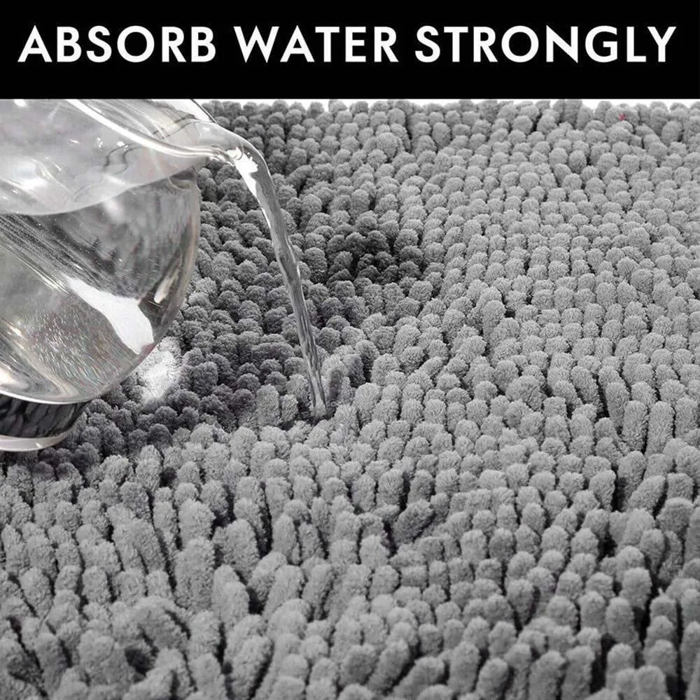 40*60 Cm Supper Absorbent Bathroom Rugs Chenille Bathroom Rug Anti-Skid Non Fade Soft Floor Bath Mat Anti Slip Kitchen Rugs (4 colors)