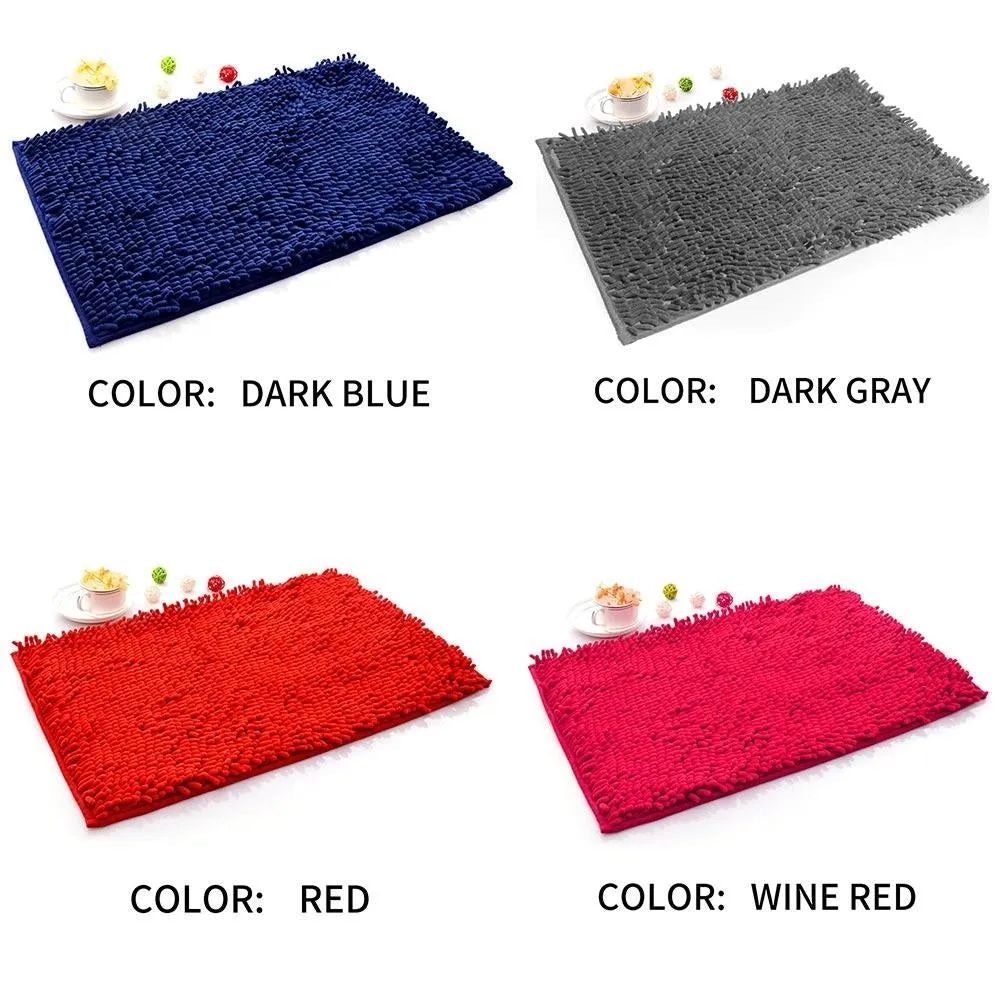 40*60 Cm Supper Absorbent Bathroom Rugs Chenille Bathroom Rug Anti-Skid Non Fade Soft Floor Bath Mat Anti Slip Kitchen Rugs (4 colors)
