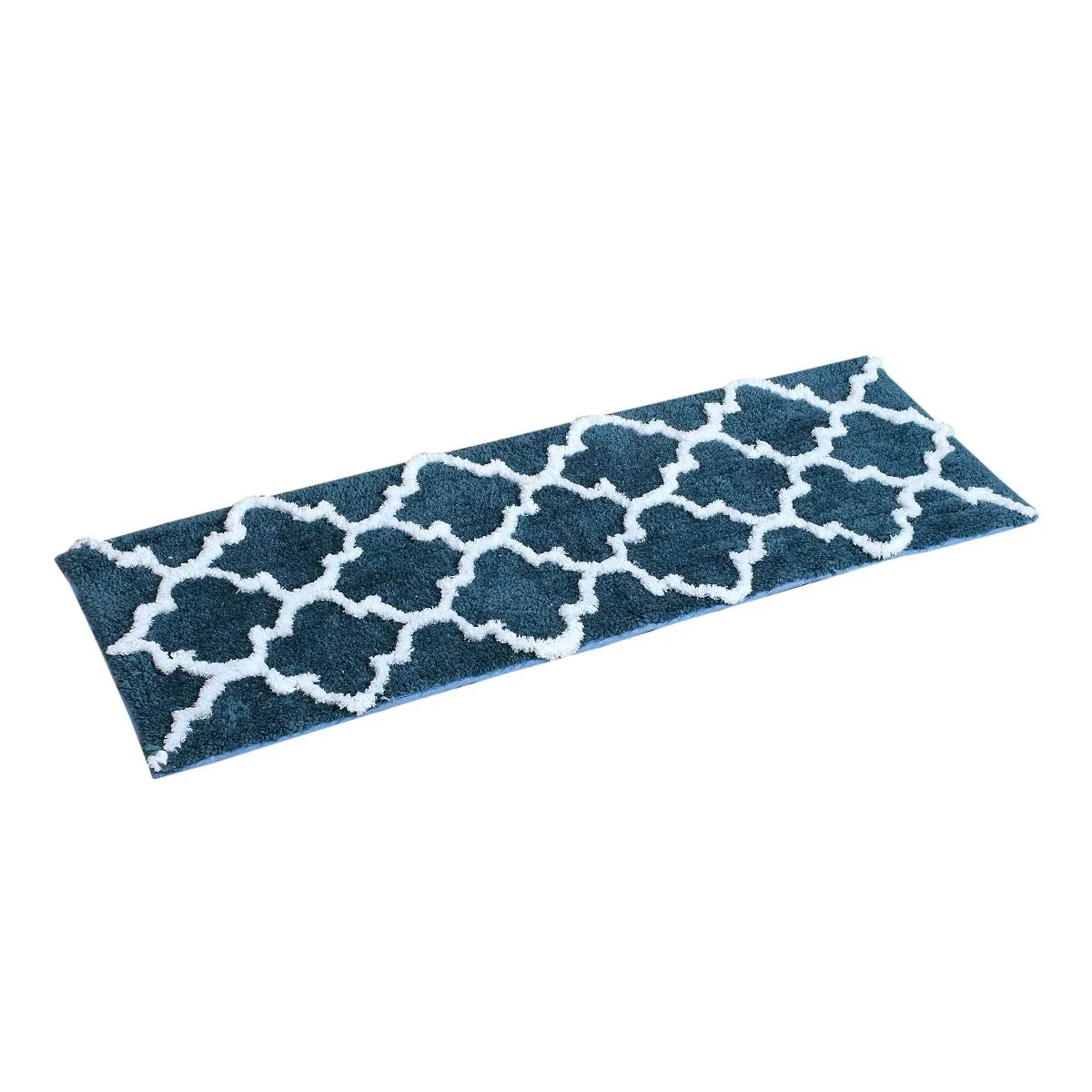 AEROHAVEN™ Glorious Super Soft Microfiber Abstract Moroccan Designer Anti Slip Kitchen/Bedside Runner Rug (Teal, 40 cm x 120 cm)