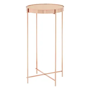 Allez Pink Mirror Tall Side Table