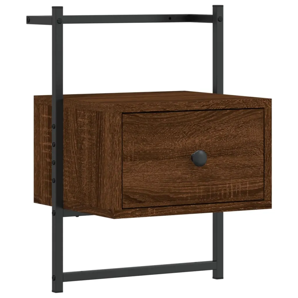 Bedside Cabinets Wall-mounted 2 pcs Brown Oak 35x30x51 cm Engineered Wood