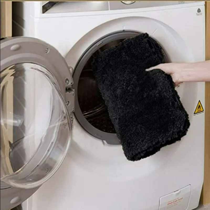 Black Bathroom Rug Non Slip Bath Mat - Water Absorbent Soft Microfiber Shaggy Bathroom Mat Machine Washable Bath Rug for Bathroom Thick Plush Rugs for Shower