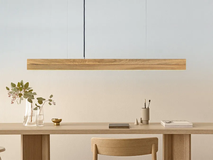 [C1o] Oak & Oak Wood Pendant 122CM
