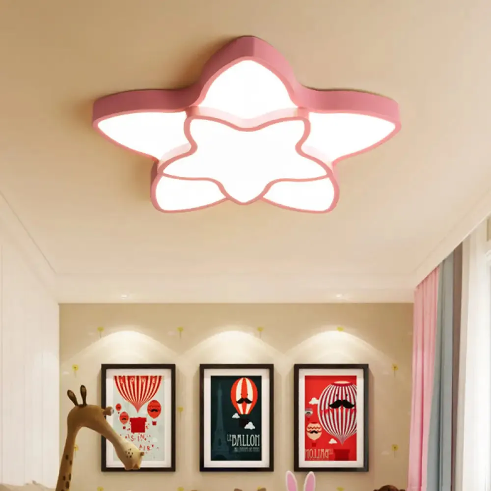 Cartoon LED Flush Mount Light: Vibrant 2-Star Acrylic Ceiling Lamp for Corridor and Kid's Bedroom