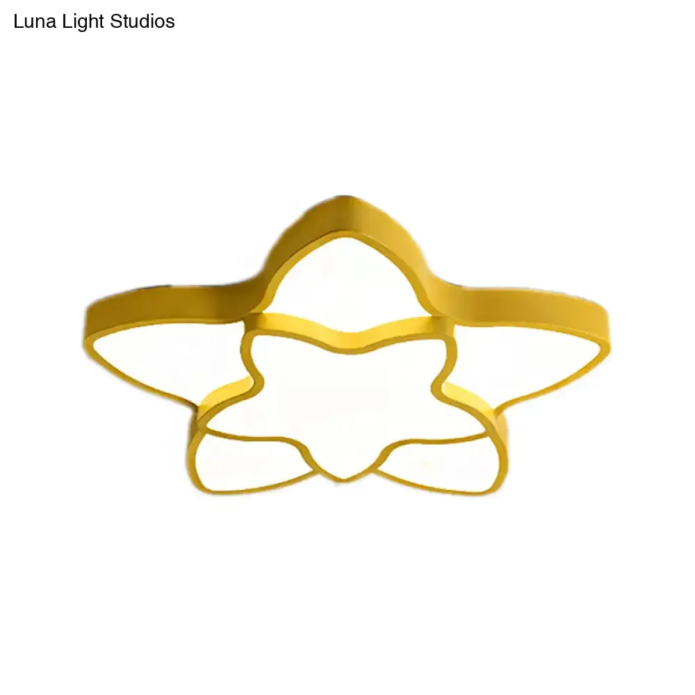 Cartoon LED Flush Mount Light: Vibrant 2-Star Acrylic Ceiling Lamp for Corridor and Kid's Bedroom