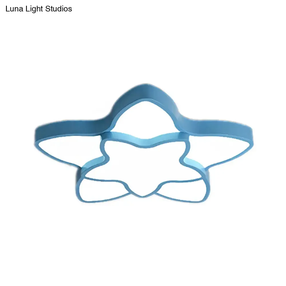 Cartoon LED Flush Mount Light: Vibrant 2-Star Acrylic Ceiling Lamp for Corridor and Kid's Bedroom