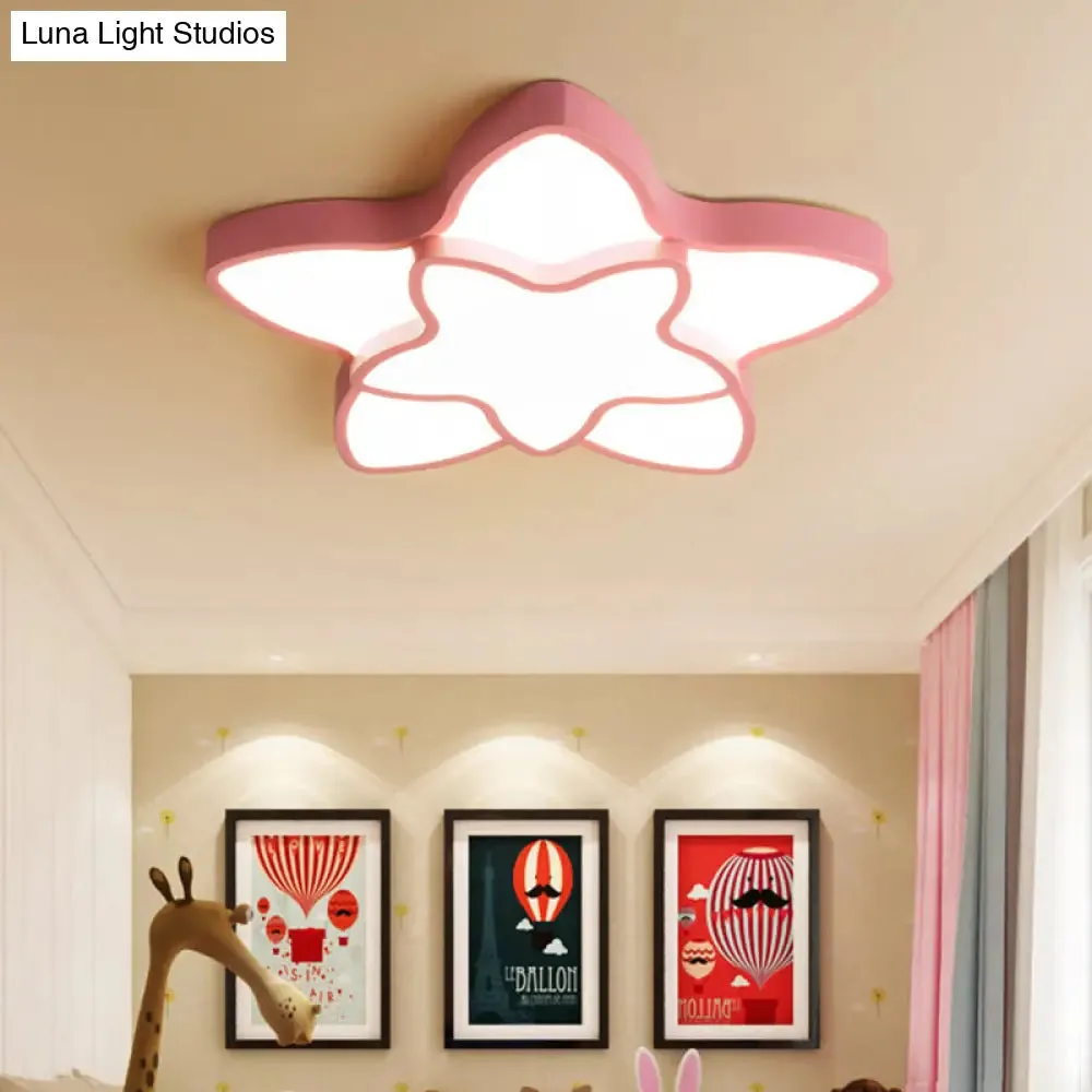 Cartoon LED Flush Mount Light: Vibrant 2-Star Acrylic Ceiling Lamp for Corridor and Kid's Bedroom
