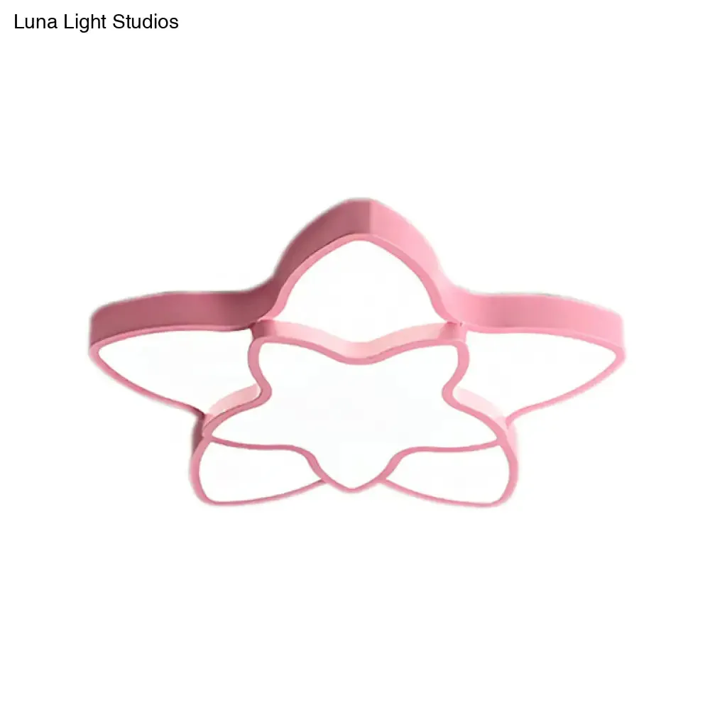Cartoon LED Flush Mount Light: Vibrant 2-Star Acrylic Ceiling Lamp for Corridor and Kid's Bedroom