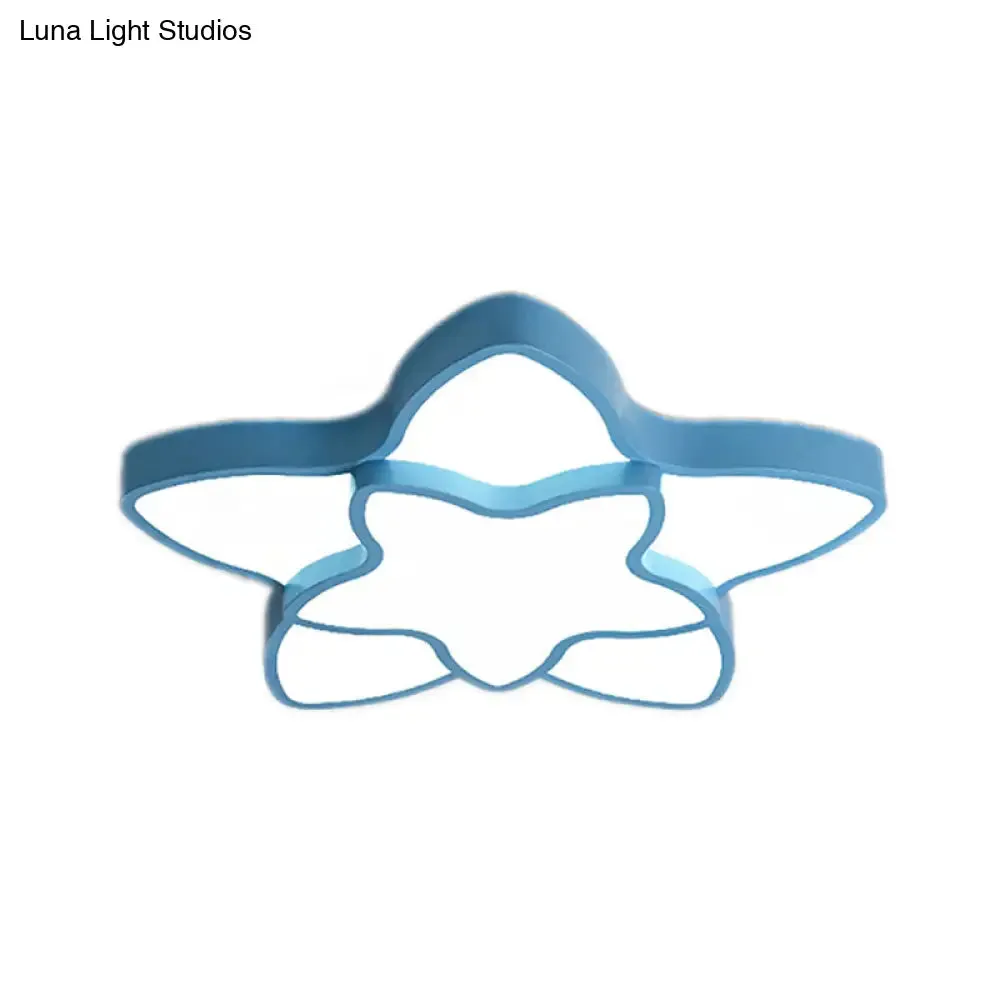 Cartoon LED Flush Mount Light: Vibrant 2-Star Acrylic Ceiling Lamp for Corridor and Kid's Bedroom