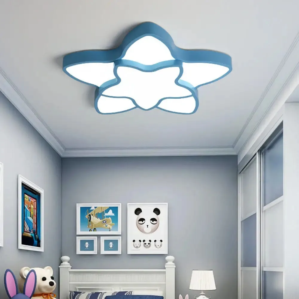 Cartoon LED Flush Mount Light: Vibrant 2-Star Acrylic Ceiling Lamp for Corridor and Kid's Bedroom