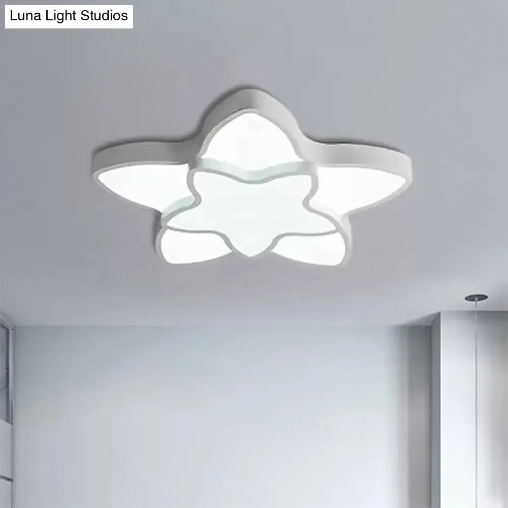 Cartoon LED Flush Mount Light: Vibrant 2-Star Acrylic Ceiling Lamp for Corridor and Kid's Bedroom