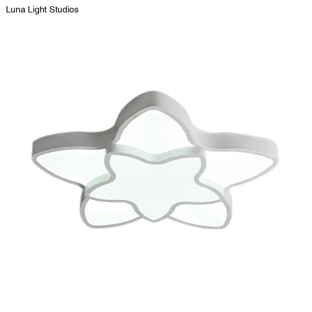 Cartoon LED Flush Mount Light: Vibrant 2-Star Acrylic Ceiling Lamp for Corridor and Kid's Bedroom