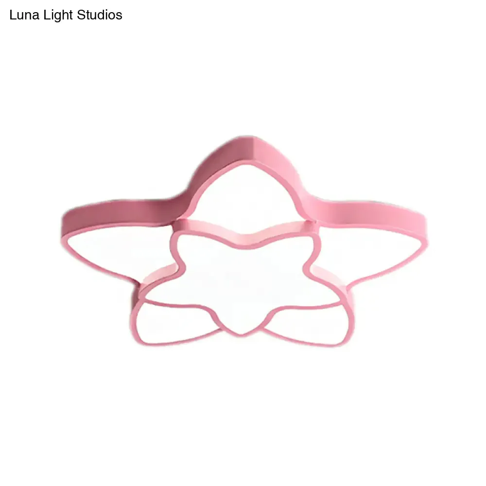 Cartoon LED Flush Mount Light: Vibrant 2-Star Acrylic Ceiling Lamp for Corridor and Kid's Bedroom