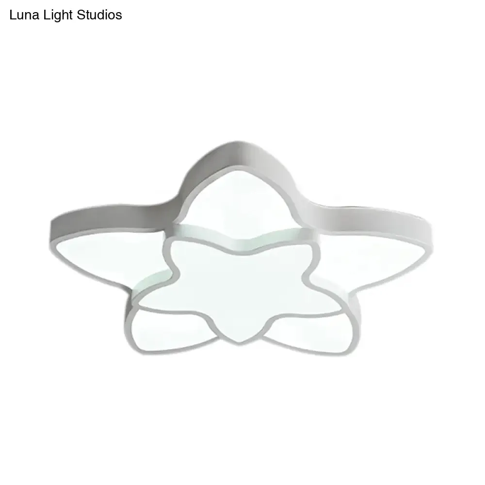 Cartoon LED Flush Mount Light: Vibrant 2-Star Acrylic Ceiling Lamp for Corridor and Kid's Bedroom