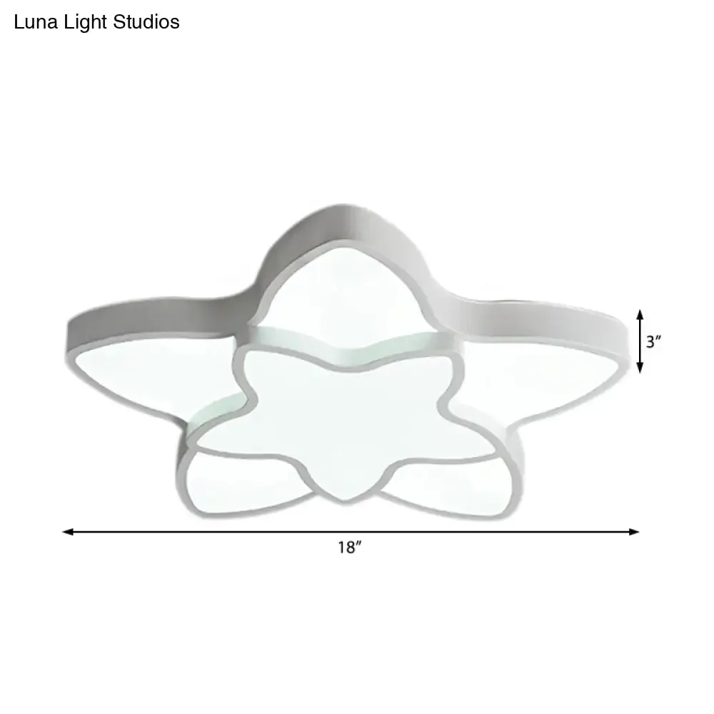 Cartoon LED Flush Mount Light: Vibrant 2-Star Acrylic Ceiling Lamp for Corridor and Kid's Bedroom