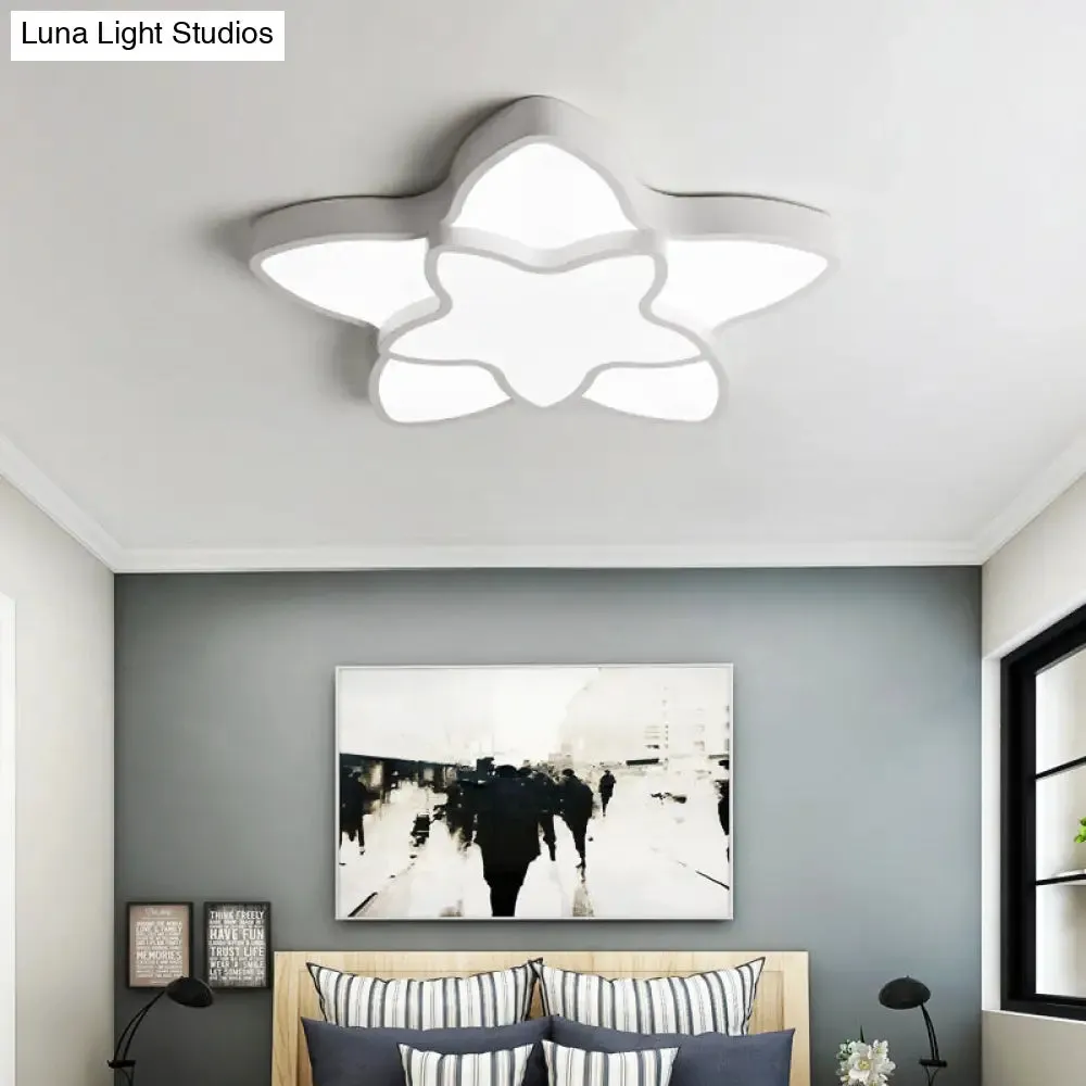 Cartoon LED Flush Mount Light: Vibrant 2-Star Acrylic Ceiling Lamp for Corridor and Kid's Bedroom