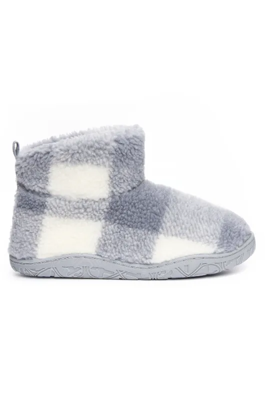 Celeste Check Sherpa Slipper Boots