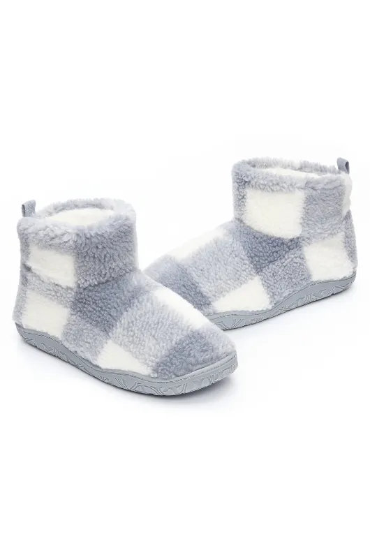 Celeste Check Sherpa Slipper Boots