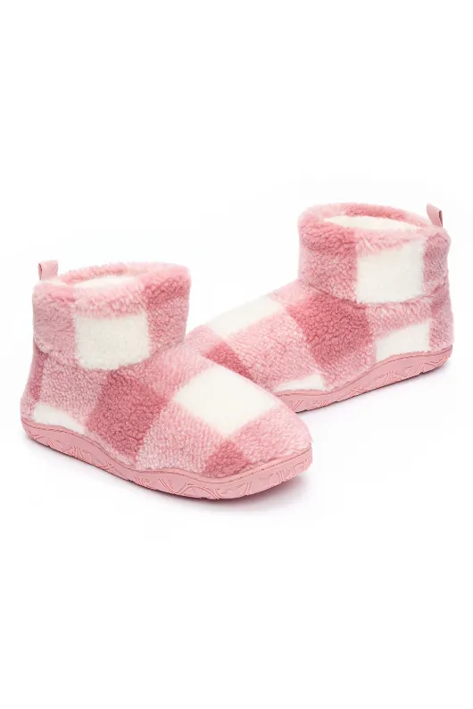 Celeste Check Sherpa Slipper Boots