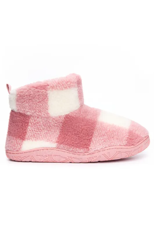 Celeste Check Sherpa Slipper Boots
