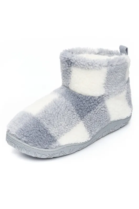Celeste Check Sherpa Slipper Boots