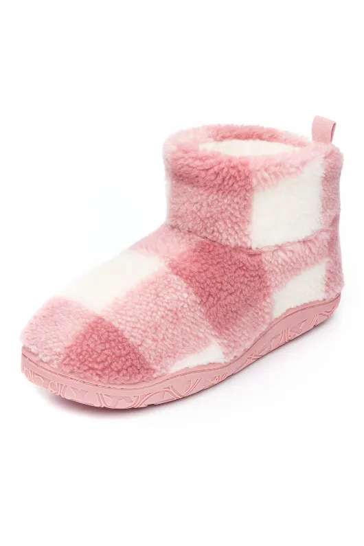 Celeste Check Sherpa Slipper Boots