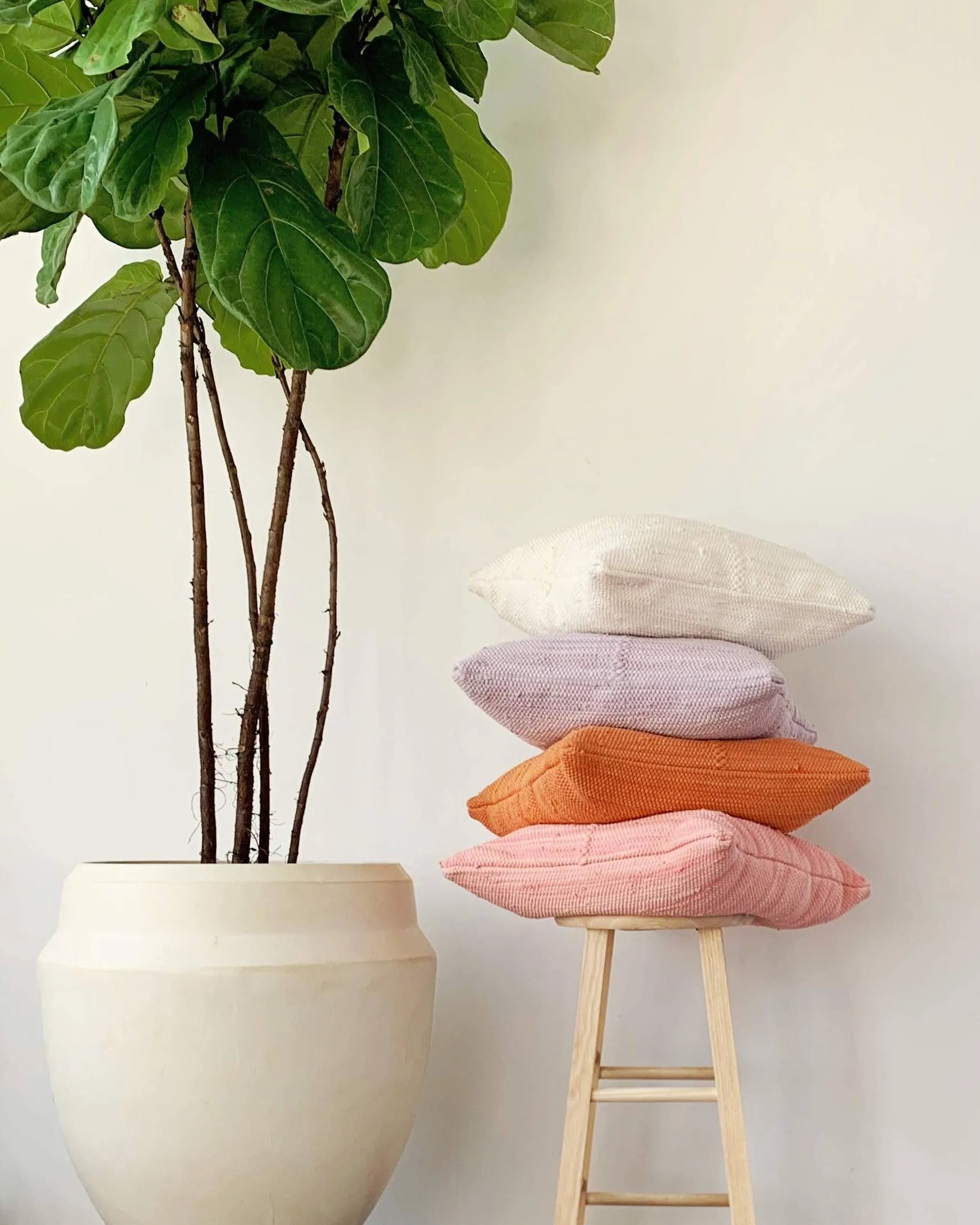 Chindi Handwoven Cotton Pillow - Pottery