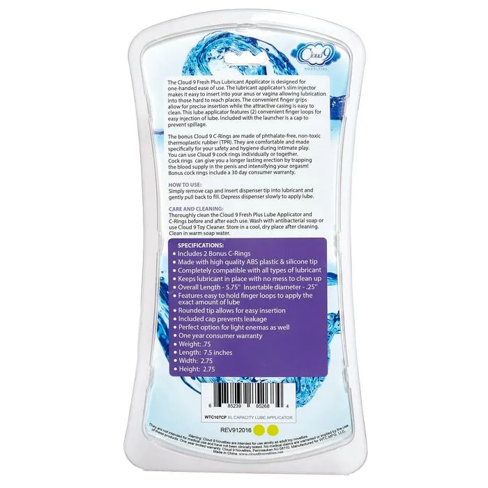 Cloud 9 Fresh   Premium Xl Lube Applicator W-2 Bonus C-rings