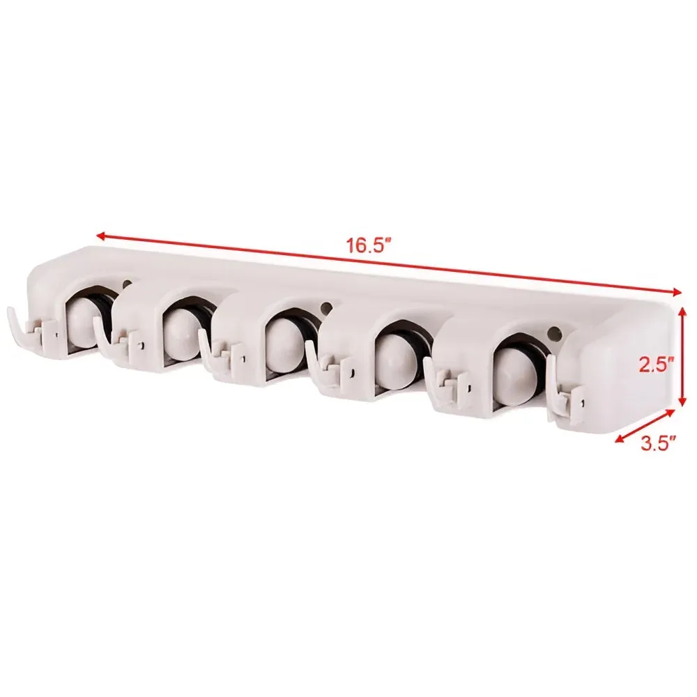 Costway Mop Holder Hanger 5 Position Home Kitchen Storage Broom Organizer Wall Mounted
