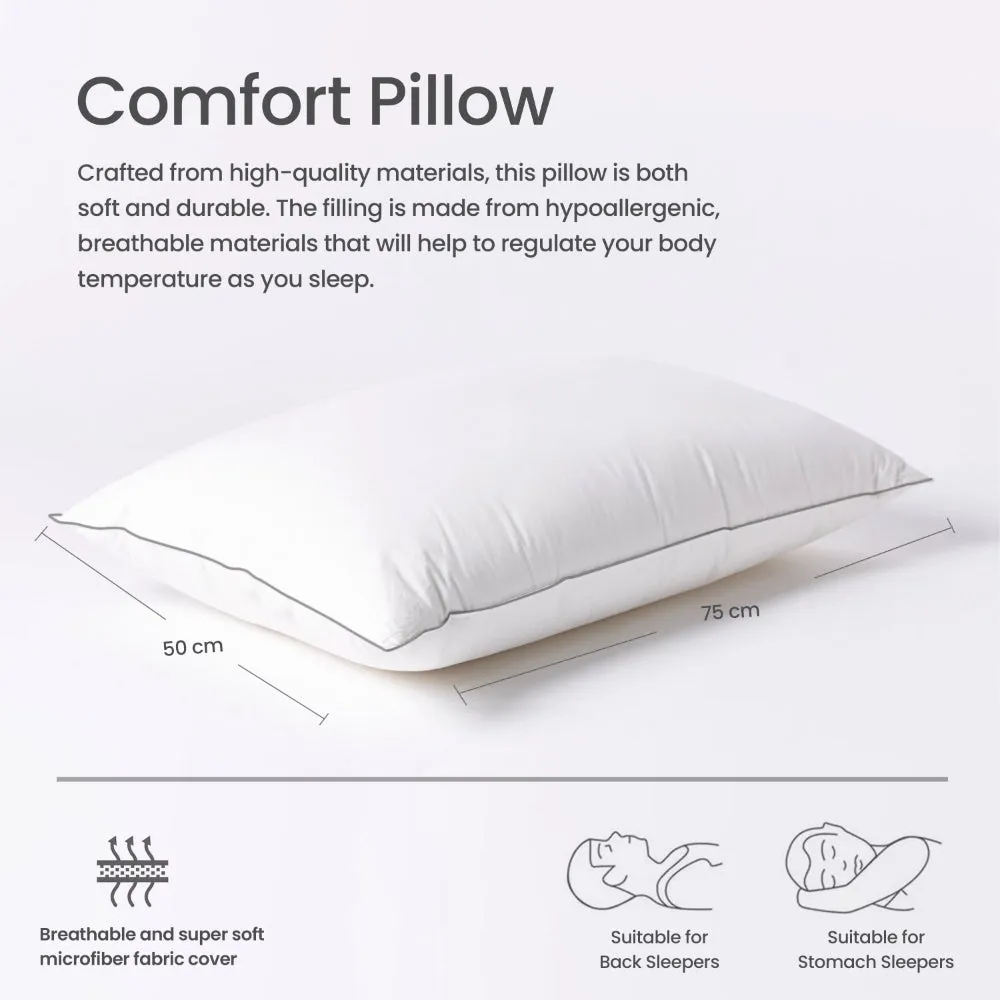 Cotton Home Luxury Pillow Pack of 2-piece with Grey cord