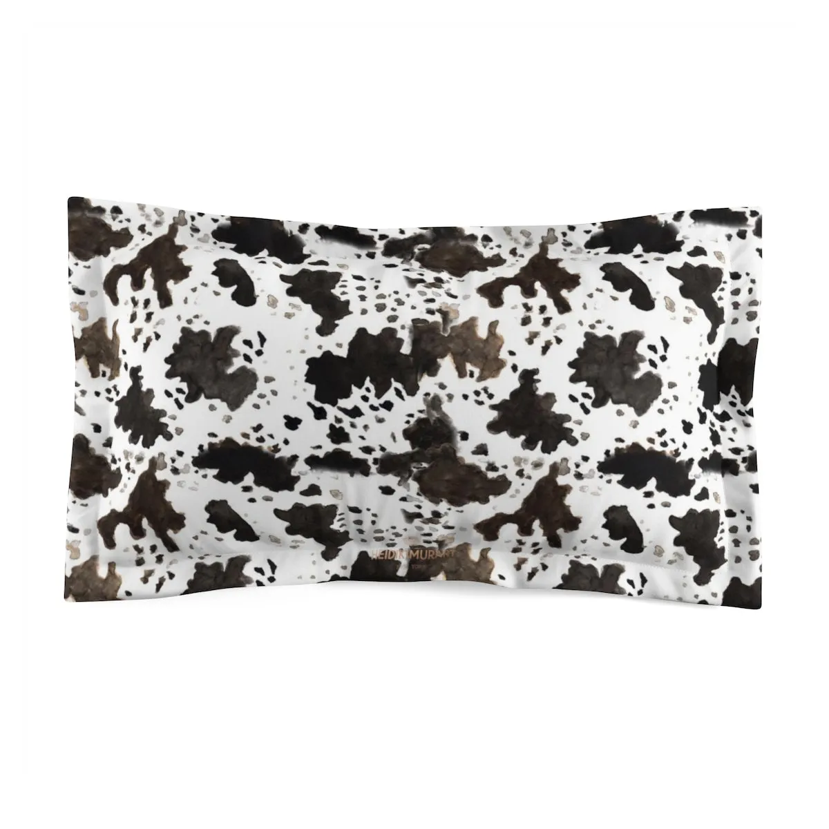Cow Print Pillow Sham, Lightweight Microfiber Pillow Sham, Standard/King, Made in USA (Sizes: King/Standard)