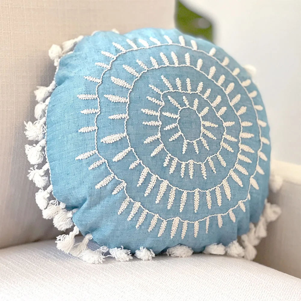 Crane Baby Caspian Collection Round Pillow