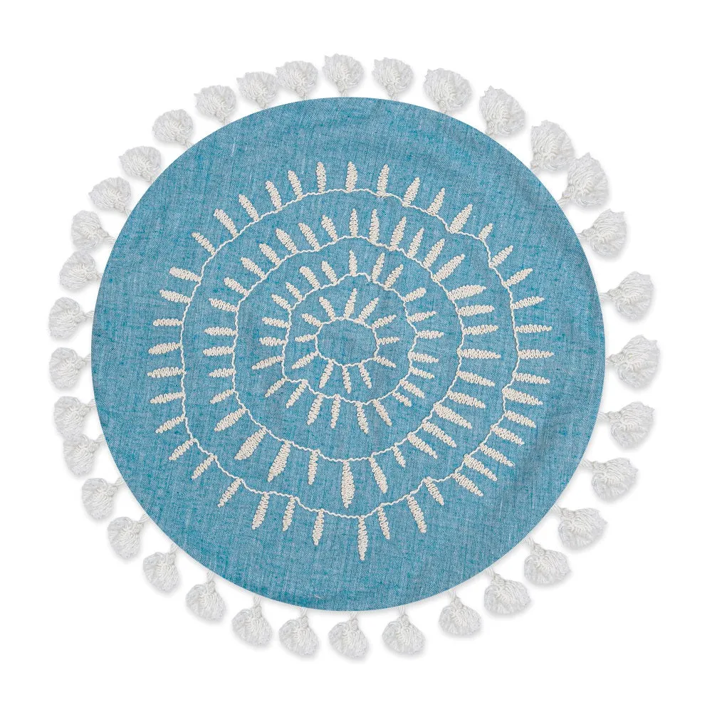 Crane Baby Caspian Collection Round Pillow