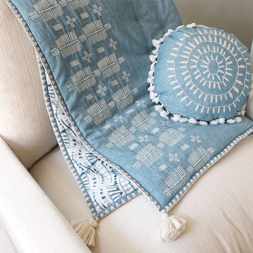 Crane Baby Caspian Collection Round Pillow