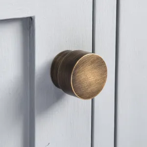 Distressed Antique Brass Drum Cabinet Knob