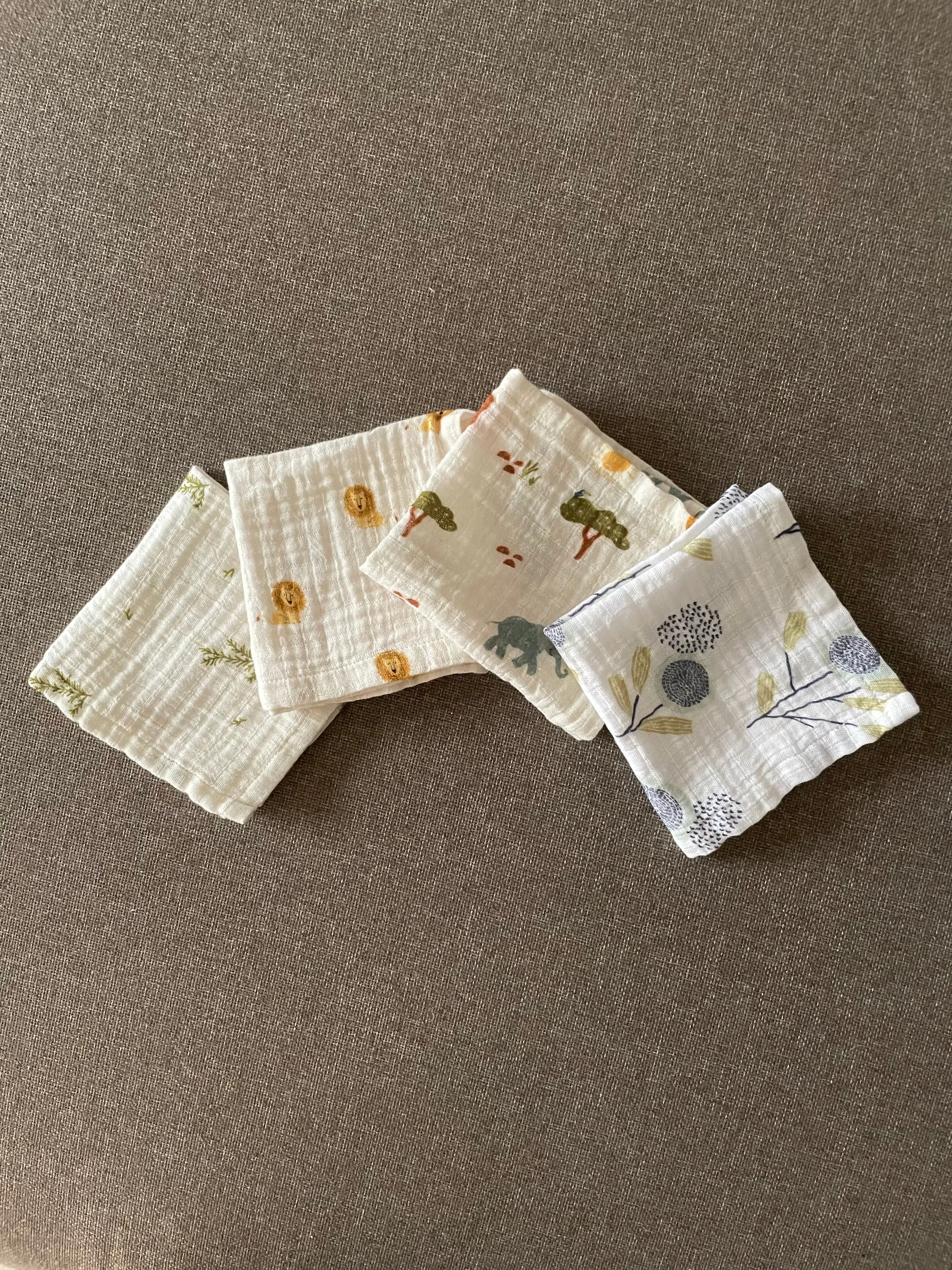 Dulaar Organic Muslin Face Napkin (Set of 4)