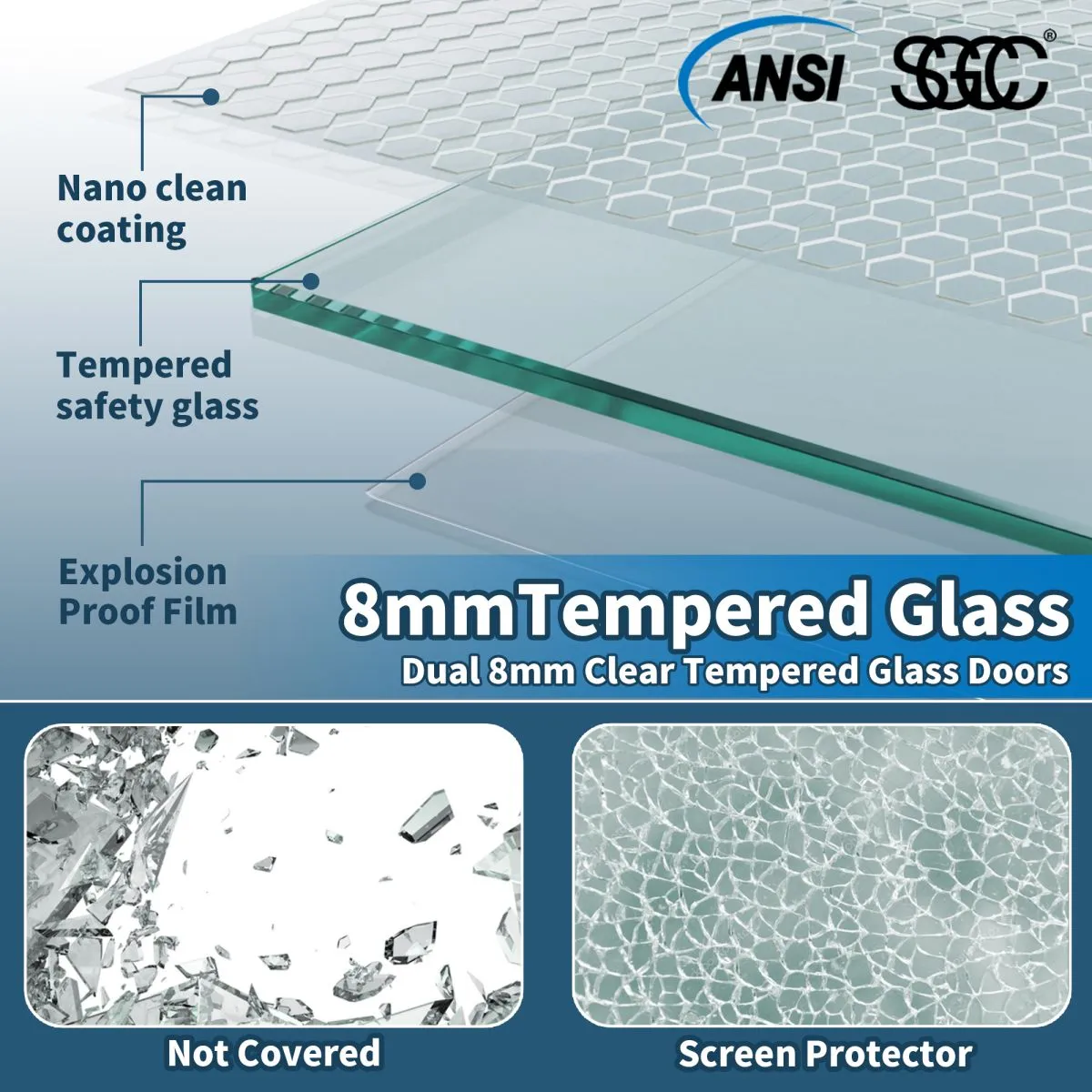 ExRoll 56"-60" Width x 74" Height Shower Sliding Glass,Clear Tempered Glass,Matte Black,Horizontal Handle,Smooth Door Closing