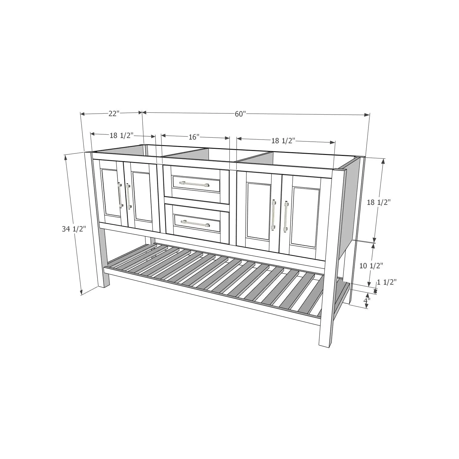 Farmhouse 60" Double Bowl Vanity
