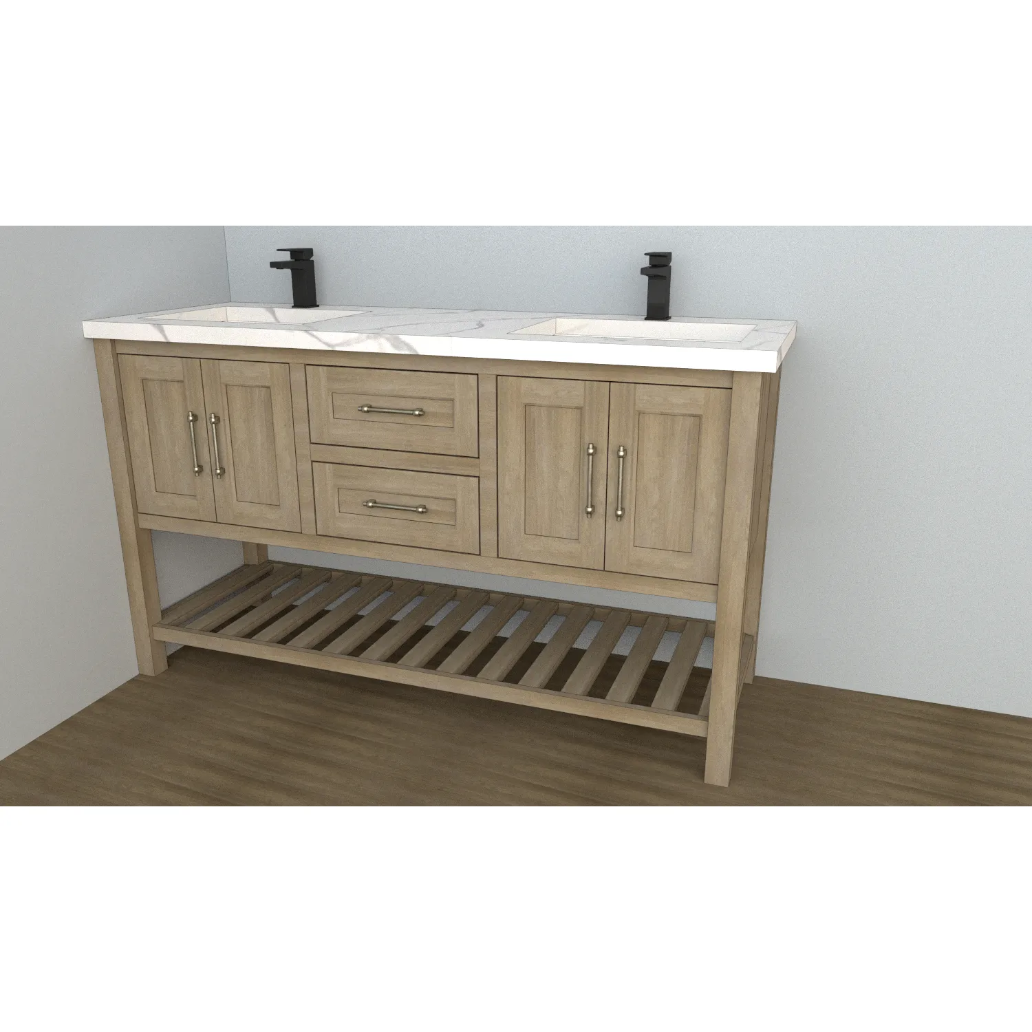 Farmhouse 60" Double Bowl Vanity
