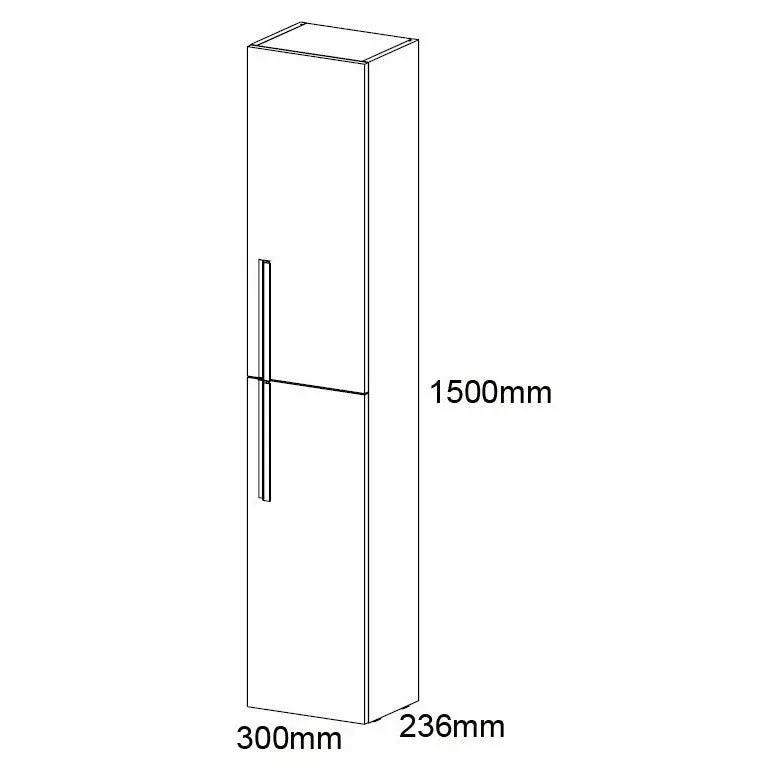 Frontline Onix Tall Wall Unit with Chrome Handles - Grey Gloss